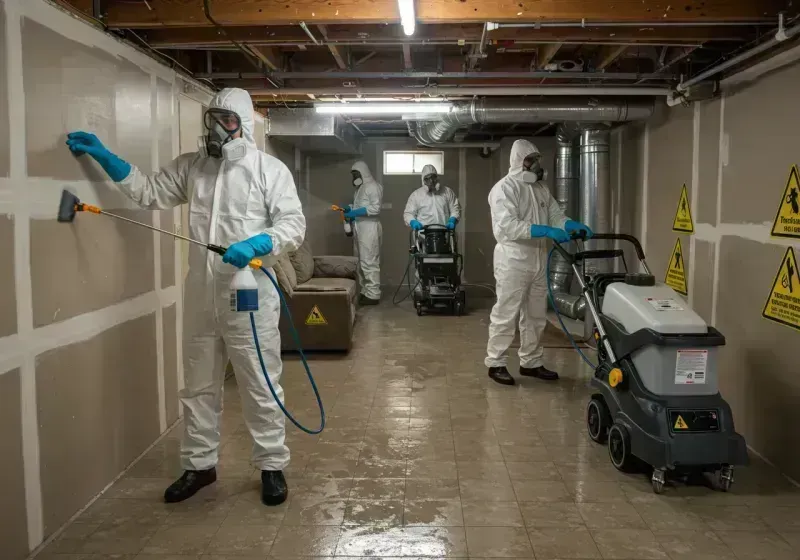 Basement Moisture Removal and Structural Drying process in Evans, CO